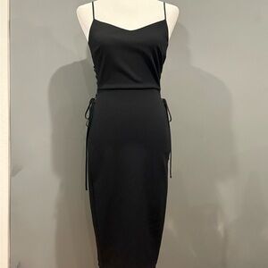 *GENTLY WORN* 1. State Women's Size 2 Black Side Lace-Up Spaghetti Strap Dress